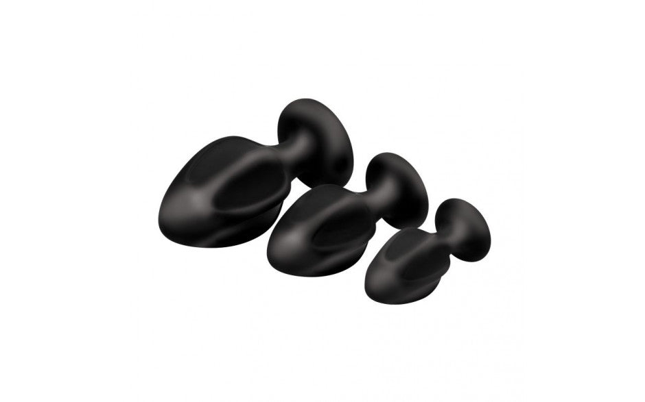 Triple Juicers Silicone Anal Plug Set Black - Just for you desires