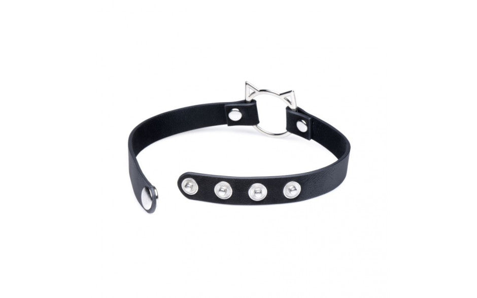 Kinky Kitty Ring Slim Choker Black - Just for you desires