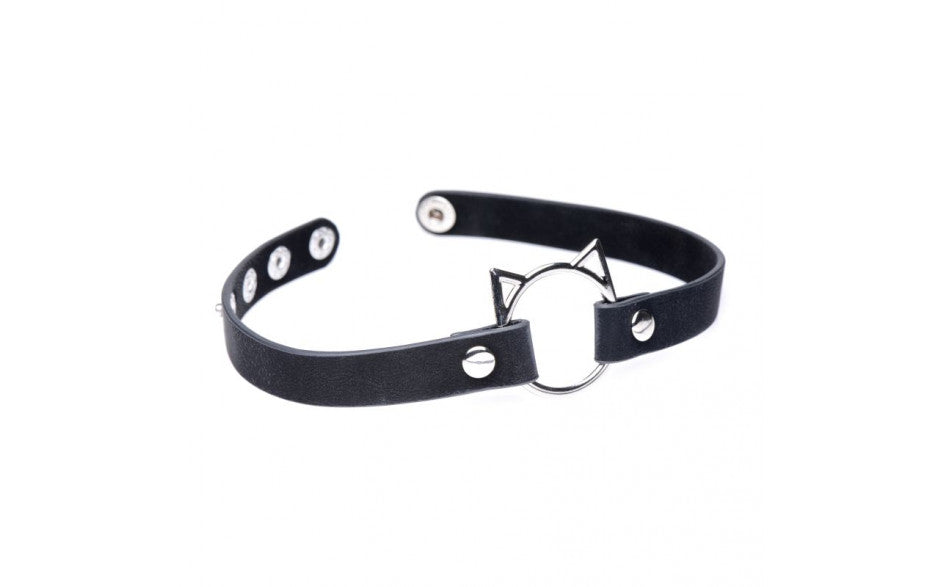 Kinky Kitty Ring Slim Choker Black - Just for you desires