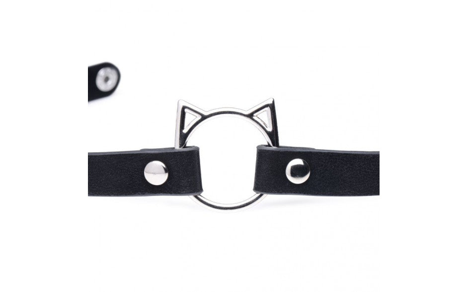 Kinky Kitty Ring Slim Choker Black - Just for you desires