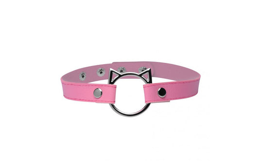 Kinky Kitty Ring Slim Choker Pink - Just for you desires