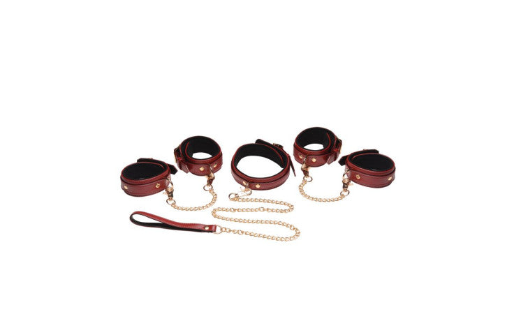 6 Pc Bondage Set Burgundy - Just for you desires