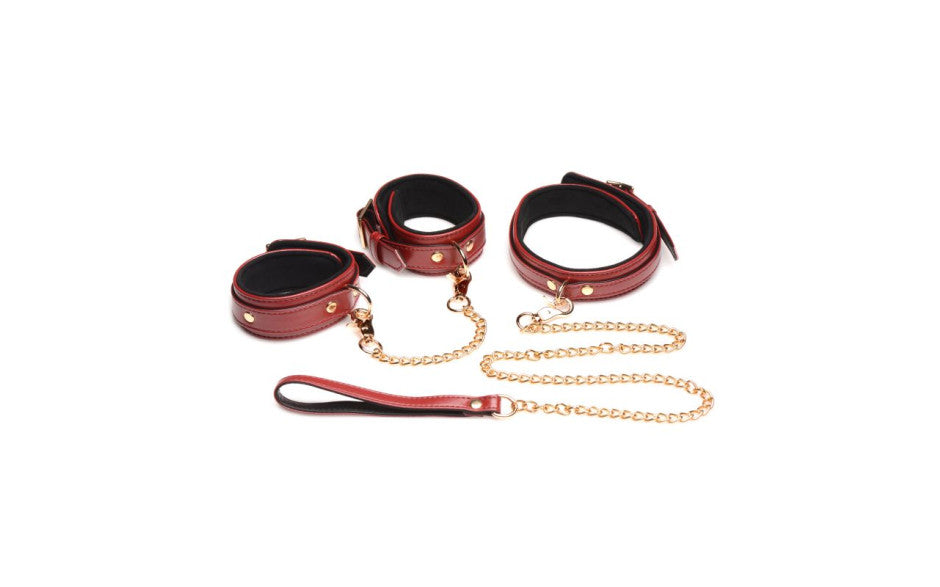 6 Pc Bondage Set Burgundy - Just for you desires