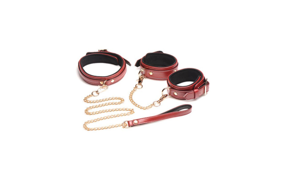 6 Pc Bondage Set Burgundy - Just for you desires