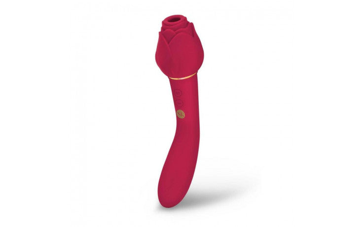 Secret Kisses ROSEGASM TWOSOME - Rose Red 20.3 cm Air Pulsation Stimulator & Vibrator - Just for you desires