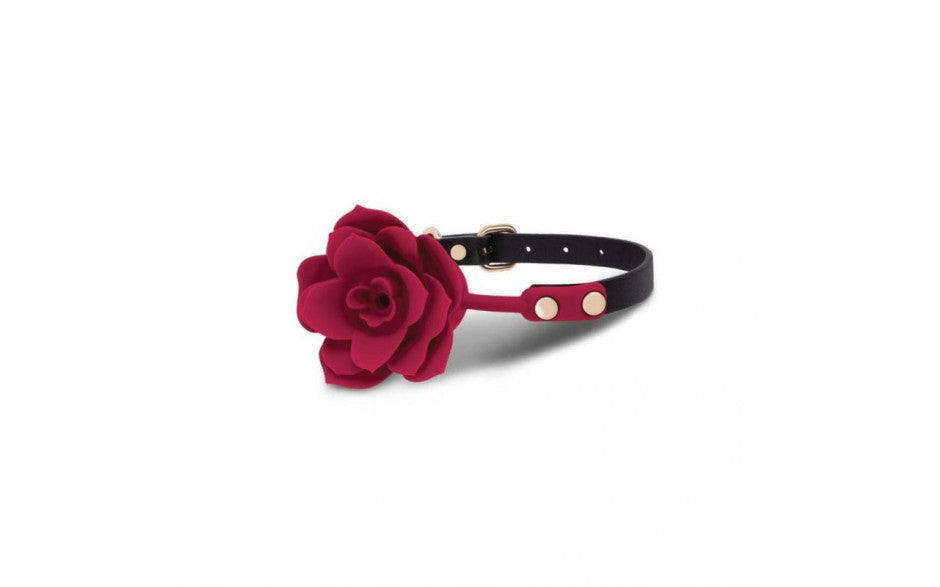Secret Kisses ROSEGASM BLOOM SILICONE GAG - Rose Red Mouth Restraint - Just for you desires