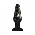 Secret Kisses 4'' Handblow Glass Plug - Black 10.2 cm Glass Butt Plug - Just for you desires