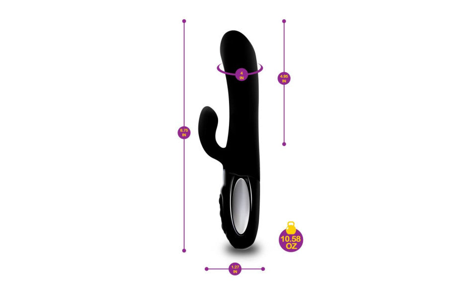 Viben Hypnotic Thrusting Rabbit Vibe w Swinging Clit Stim Black - Just for you desires