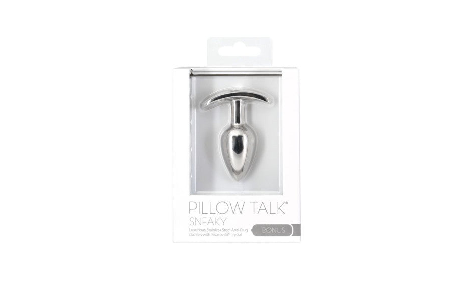 Pillow Talk Sneaky Luxurious Stainless Steel Anal Plug w Swarovski Crystal - Just for you desires
