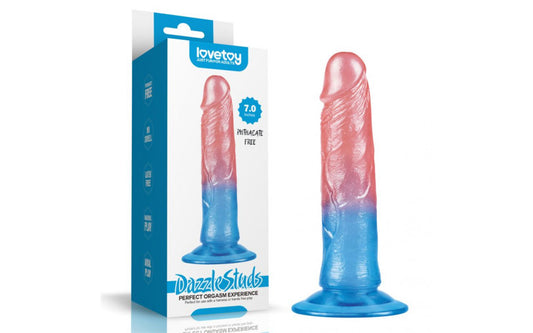 Dazzle Studs Dildo 7in Pink/Blue - Just for you desires
