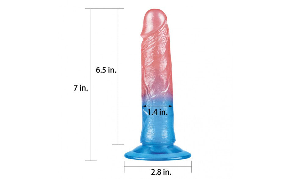 Dazzle Studs Dildo 7in Pink/Blue - Just for you desires