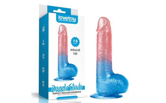 Dazzle Studs Dildo 7.5in Pink/Blue - Just for you desires