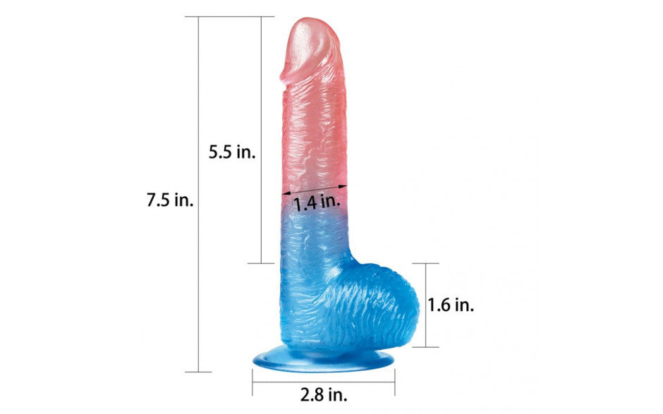 Dazzle Studs Dildo 7.5in Pink/Blue - Just for you desires