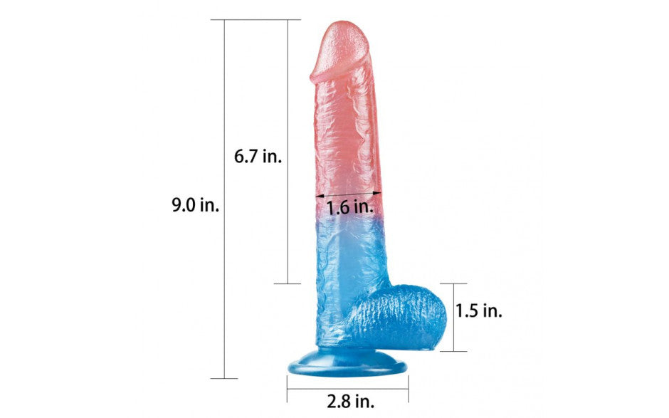 Dazzle Studs Dildo 9in Pink/Blue - Just for you desires