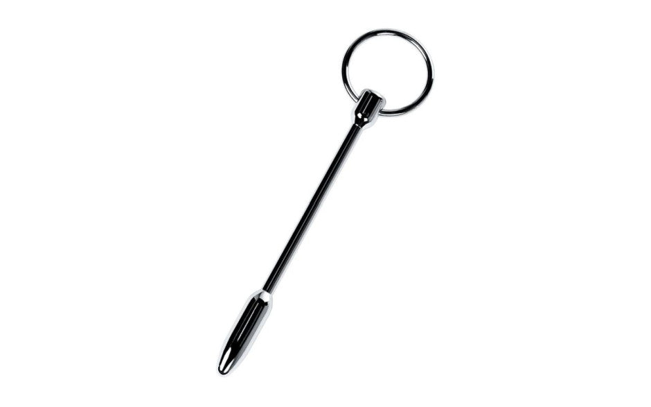 Silver Metal Urethral Plug w Ring - Just for you desires