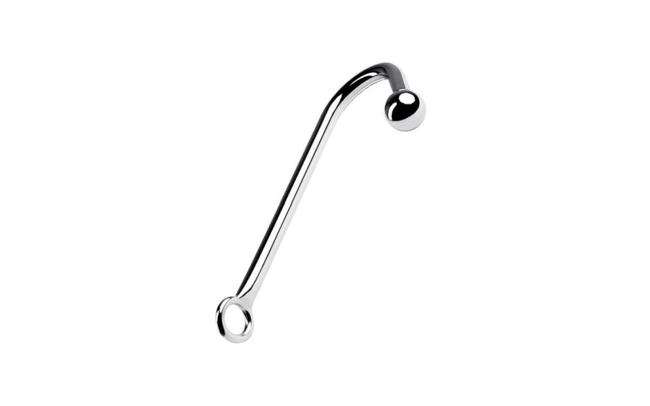 Silver Metal Anal Hook w Ball - Just for you desires