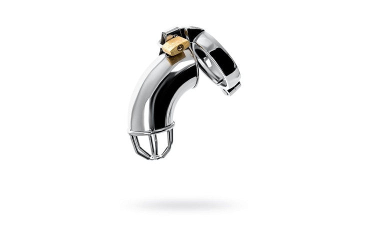 Silver Metal Cock Cage w Rings and Lock - Just for you desires