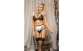 Maid for Pleasure 5 Pc Headpiece Bra Garter, G-String and Stocking Set - Just for you desires
