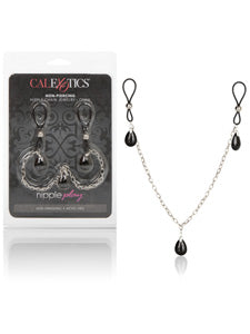 Nipple Play Non-Piercing Nipple Chain Jewelry - Onyx