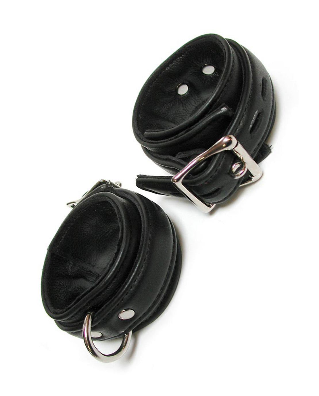 Black Premium Garment Leather Lined Locking/Buckling Ankle Cuffs - Just for you desires