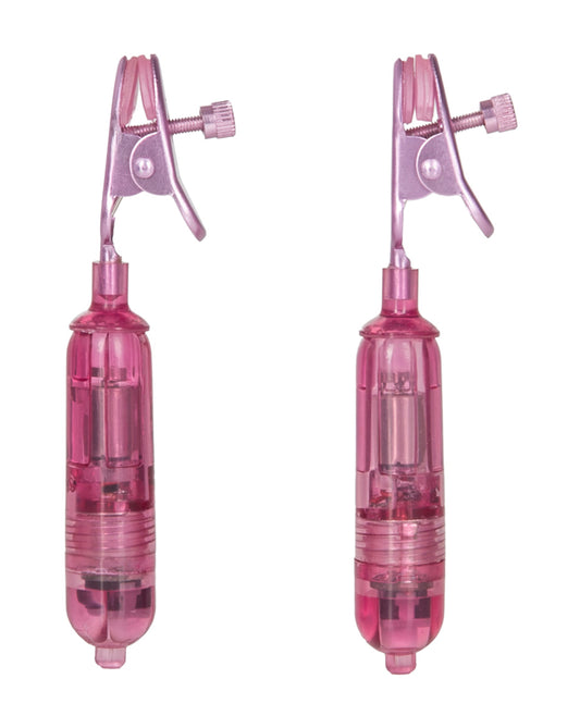 Nipple Play One Touch Micro Vibro Clamps - Pink