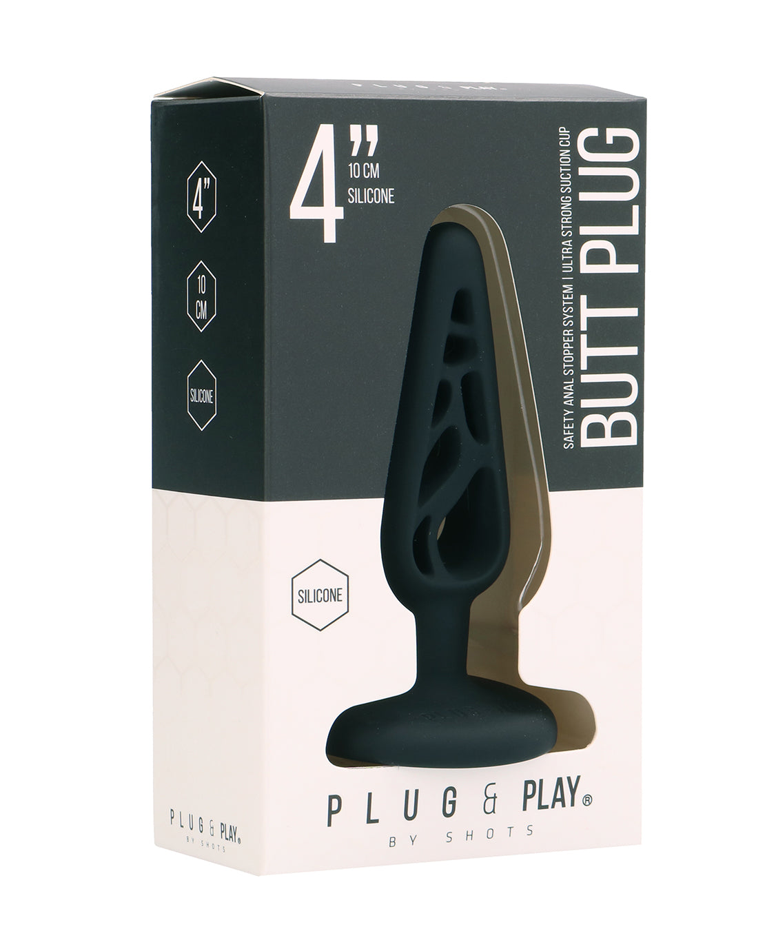 Butt Plug - Hollow 4 - 4 Inch - Black