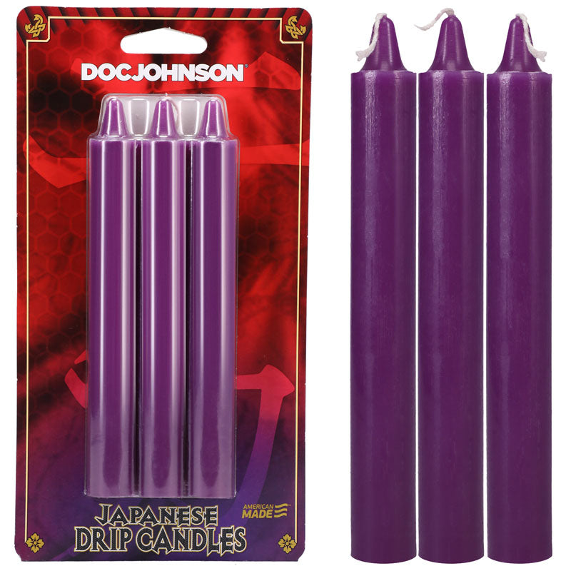 Japanese Drip Candles - Purple - Purple 3-Pack - Just for you desires