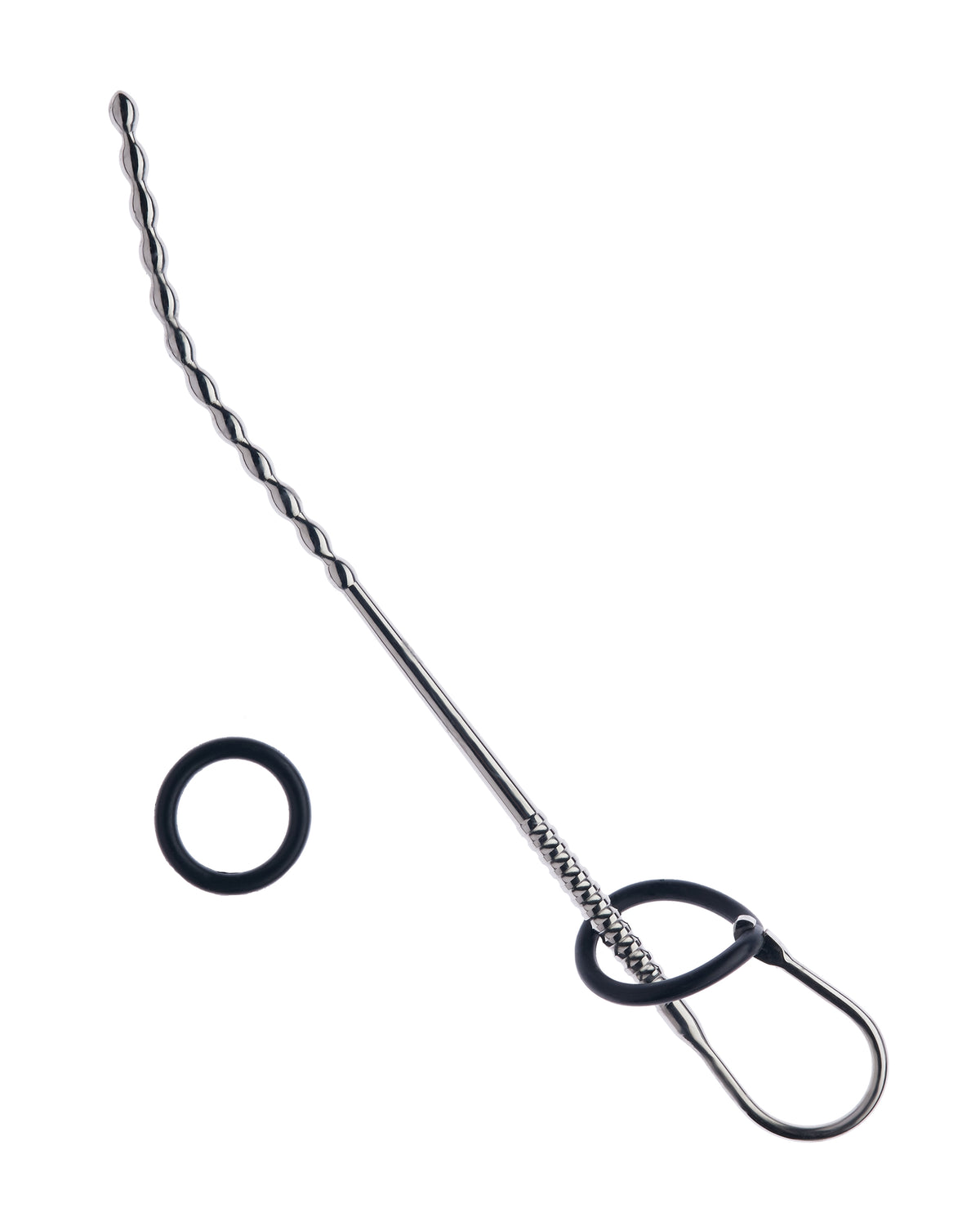 Kink - Stainless Steel balls Penis Plug with Silicone Ring 270mm x 8mm Weight 70g - Just for you desires