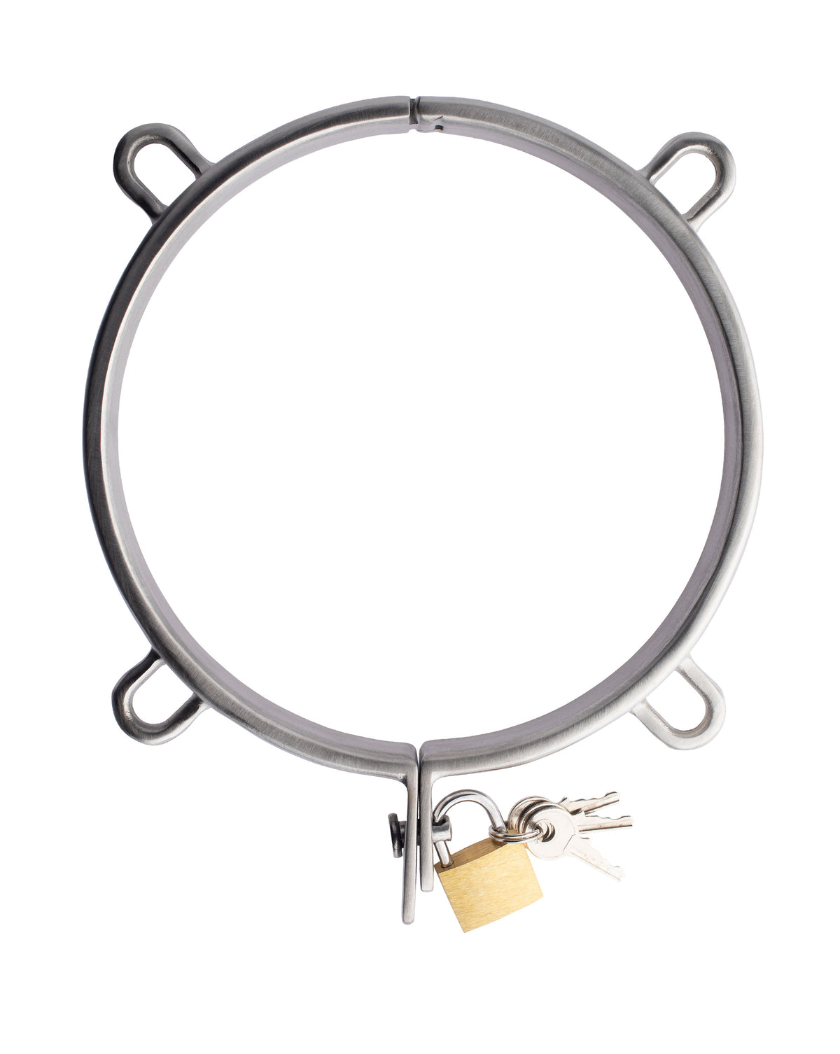232342 - Kinki Range Stainless Steel Neck Collar With Padlock - 5.1 Inch - Just for you desires