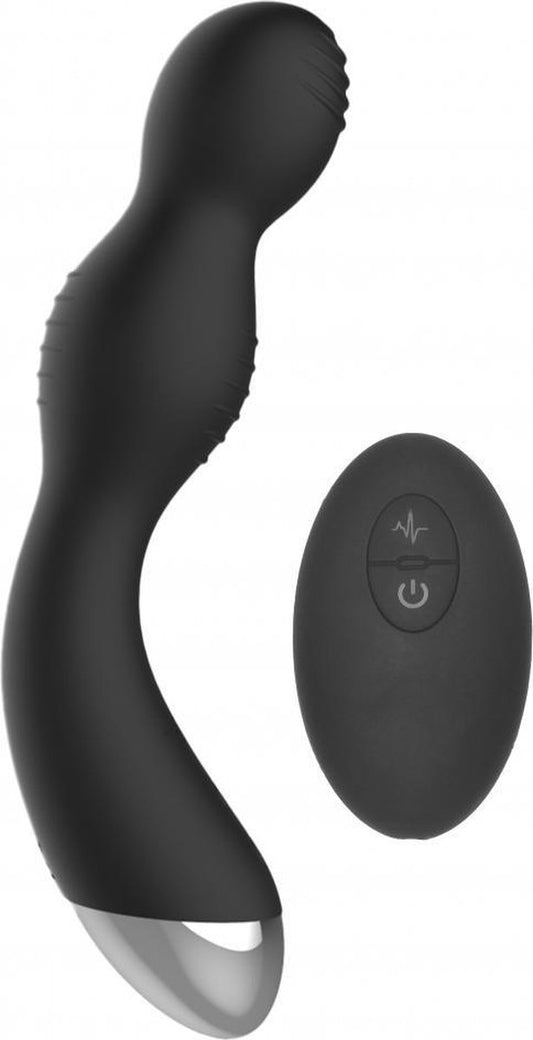 Remote Controlled E-Stim & Vibrating G/P-Spot Vibrator - Black
