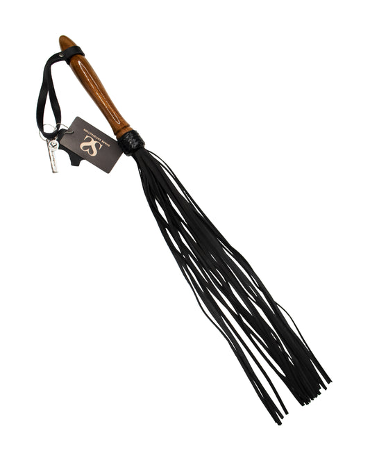 Bound X Nubuck Leather Flogger with Wooden Handle