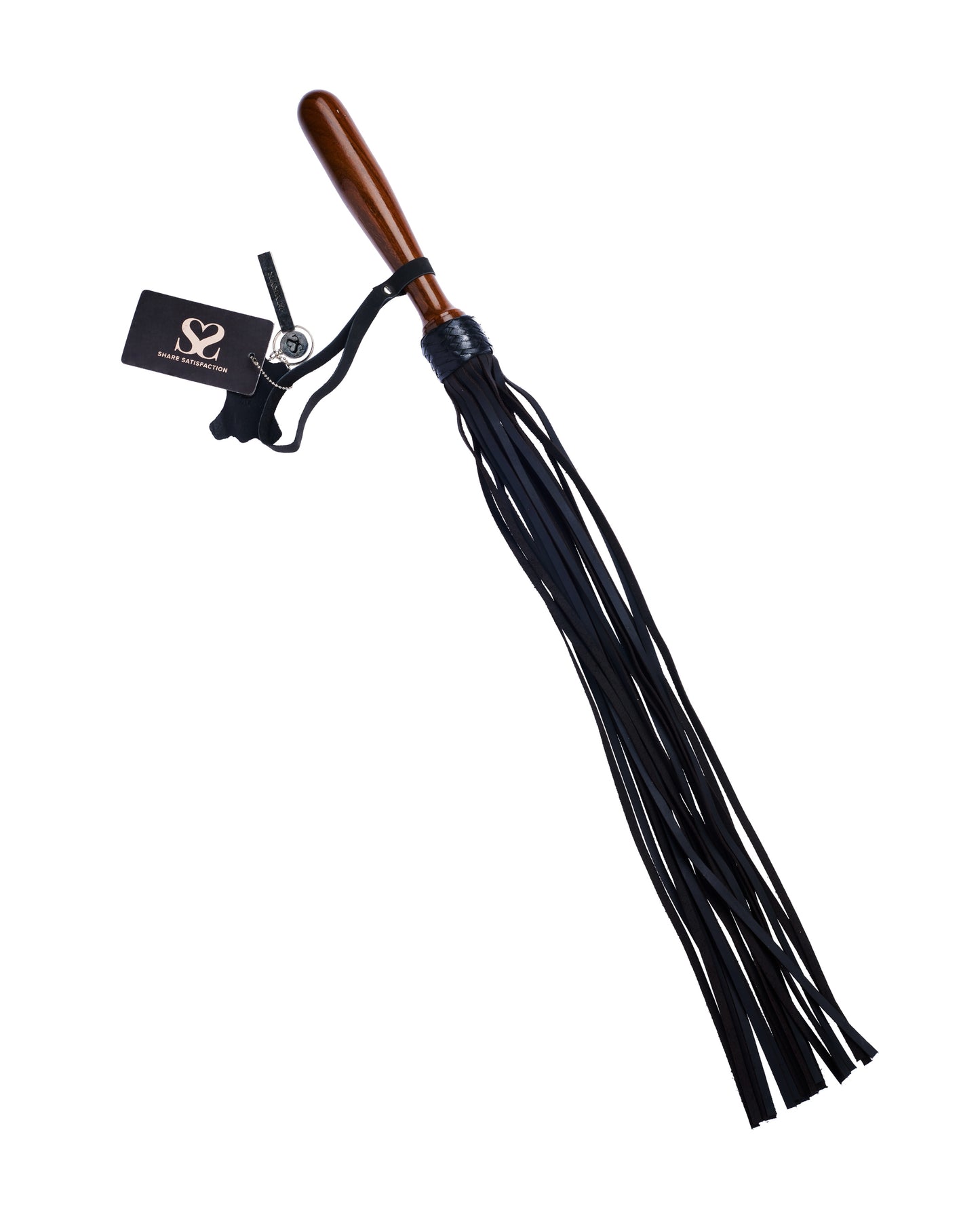 Bound X Nubuck Leather Flogger with Dark Wooden Handle