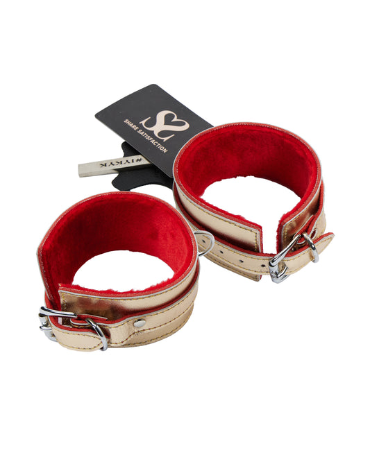 Bound X Metallic Leather Wrist Cuffs