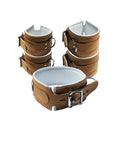 Bound X Caramel Leather Cuffs and Collar Set - Just for you desires