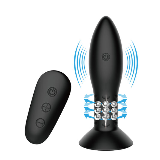 Remote Controlled Rotation Beads Rimming Anal Plug