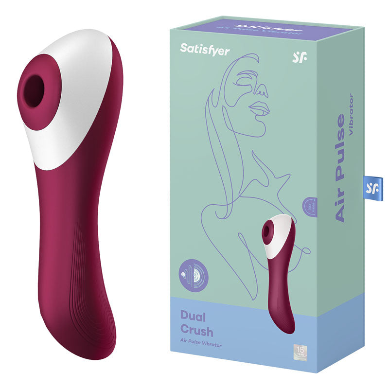 Satisfyer Dual Crush - Red Air Pulse Stimulator with Vibration - Just for you desires