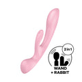 Satisfyer Triple Oh - Pink USB Rechargeable Rabbit Vibrator - Just for you desires