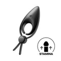 Satisfyer Sniper - Black - Black Vibrating Adjustable Lasso Cock Ring - Just for you desires