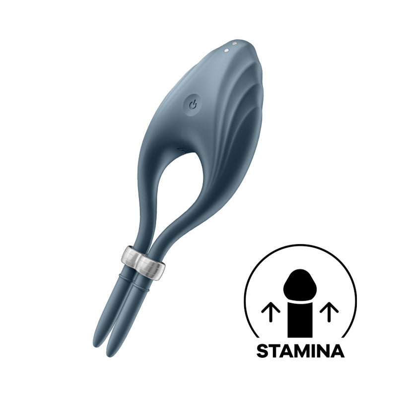 Satisfyer Duelist - Dark Blue Vibrating Adjustable Lasso Cock Ring - Just for you desires