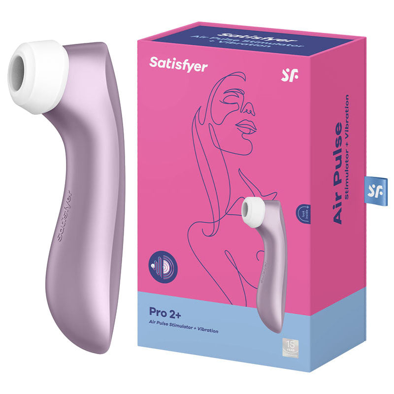 Satisfyer Pro 2+ Purple - Purple Touch-Free USB-Rechargeable Clitoral Stimulator with Vibration - Just for you desires