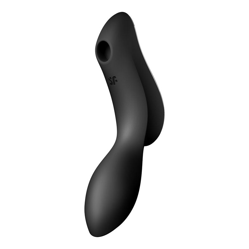 Satisfyer Curvy Trinity 2 - Black - Black USB Rechargeable Air Pulse Stimulator & Vibrator - Just for you desires