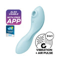Satisfyer Curvy Trinity 5 - Blue USB Rechargeable Air Pulse Stimulator & Vibrator with App Control - Just for you desires