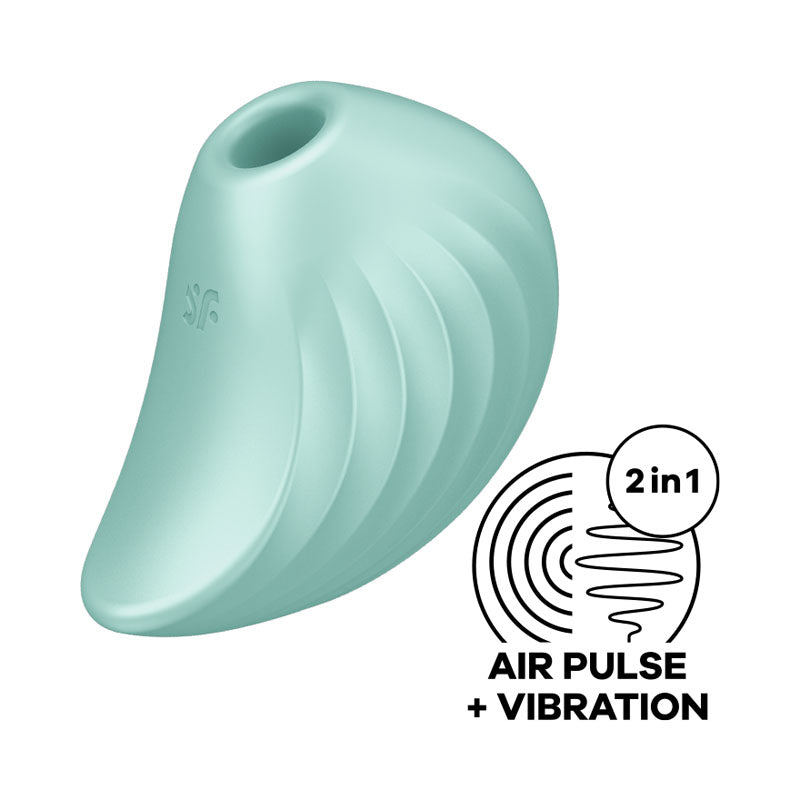 Satisfyer Pearl Diver - Mint - Mint USB Rechargeable Air Pulsation Stimulator - Just for you desires