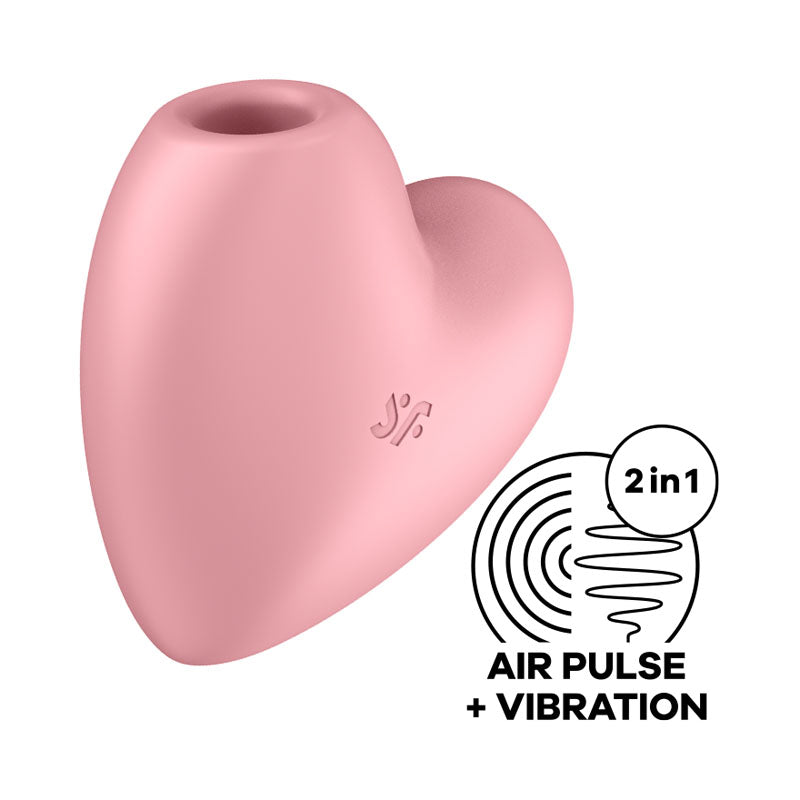 Satisfyer Cutie Heart - Light Pink - Light Pink USB Rechargeable Air Pulsation Stimulator with Vibration - Just for you desires