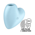 Satisfyer Cutie Heart - Blue - Blue USB Rechargeable Air Pulsation Stimulator with Vibration - Just for you desires