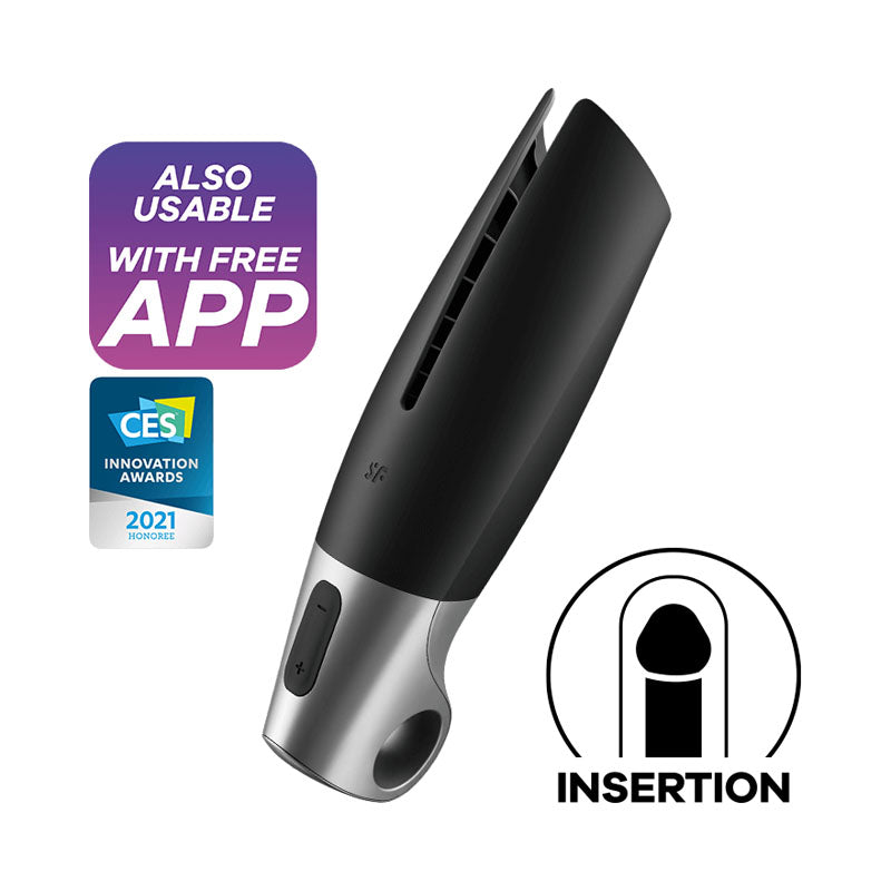 Satisfyer Power Masturbator Black/Silver - Just for you desires
