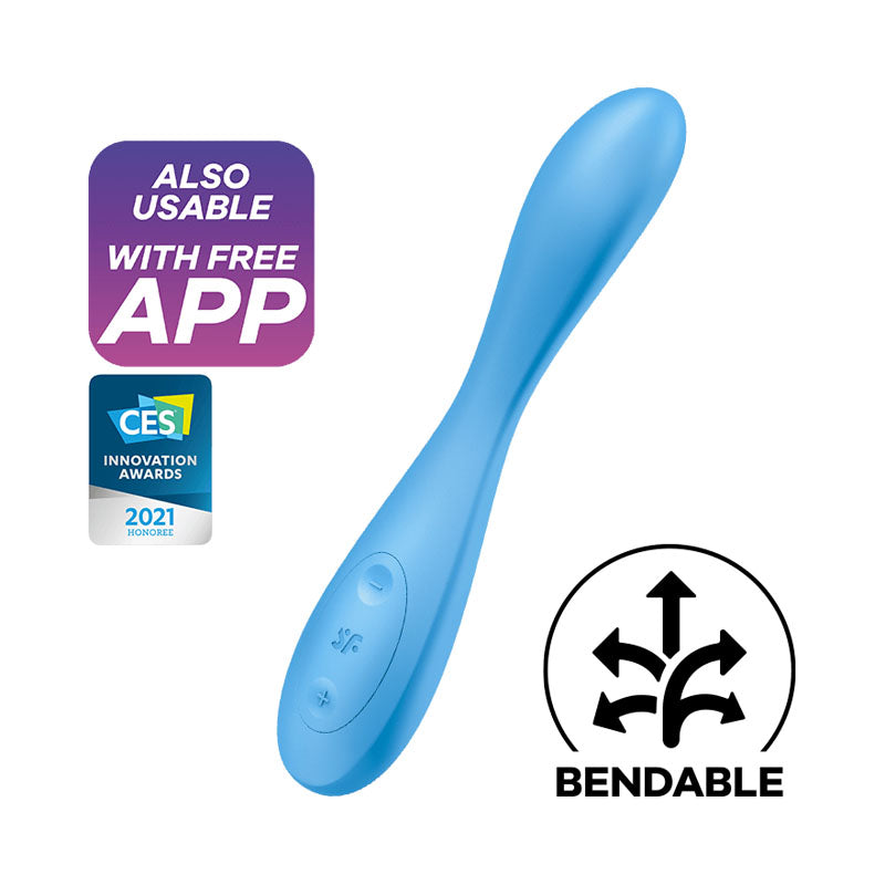 Satisfyer G-Spot Flex 4 - Blue USB Rechargeable Vibrator with App Control - Just for you desires