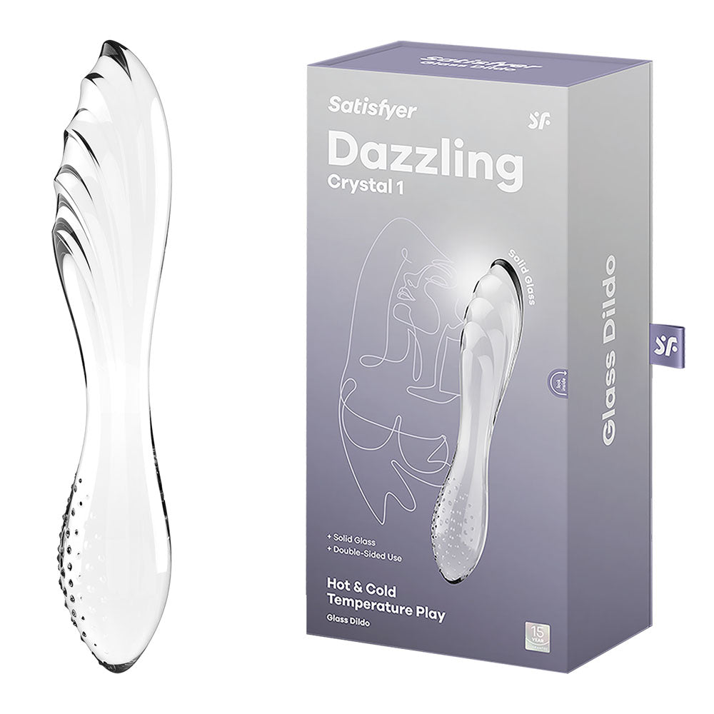 Satisfyer Dazzling Crystal 1 - Clear - Clear Glass Double Ended Dildo - Just for you desires