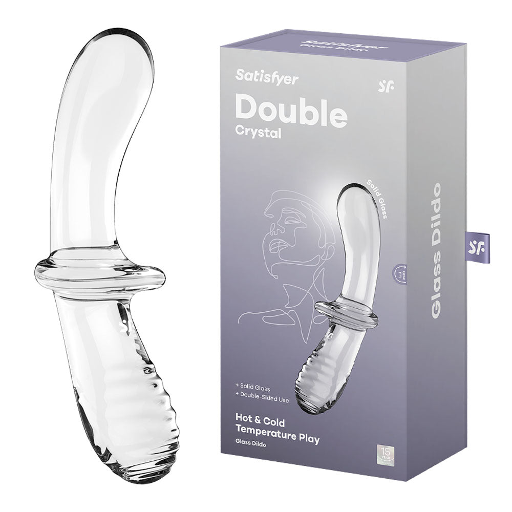 Satisfyer Double Crystal - Clear Glass Double Ended Dildo - Just for you desires
