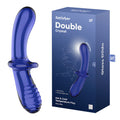 Satisfyer Double Crystal - Blue - Blue Glass Double Ended Dildo - Just for you desires